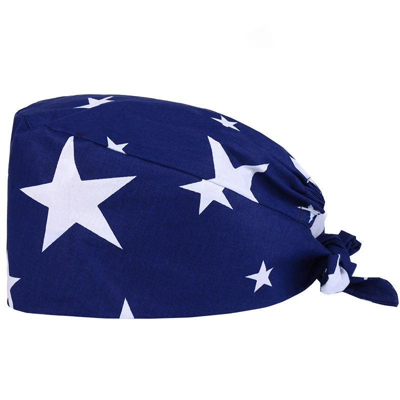 Print Scrub Cap 12 Медицинская Кепка s с принтом фламинго для женщин, хирургическая Кепка с эффектом потертости для защиты домашних животных, рабочие шапки, хлопок, тканевая Кепка с черепом, Новинка - Цвет: Print Scrub Cap 12