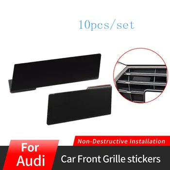 

10pcs Grille Emblem Badge Sticker ABS For Audi A6 C6 A3 A1 A5 A4 A7 A8 RS6 RS7 Metal 3D S3 S4 S5 S6 S8 Head Hood Logo Sticker