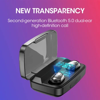 

Wireless 5.0 Earphones Bluetooth TWS Press Control with Microphone Sport Headset Noise Cancel Earphone