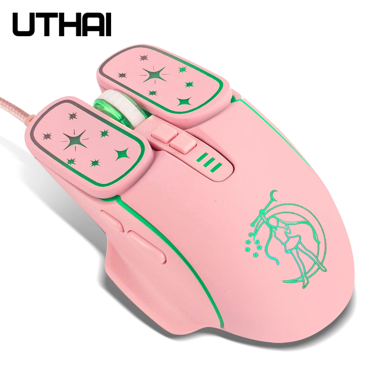 UTHAI DB71 Wired RGB 7200DPI Gaming Optical Mouse Ergonomic Mouse for Apple Android Lenovo Computer Desktop best wired gaming mouse