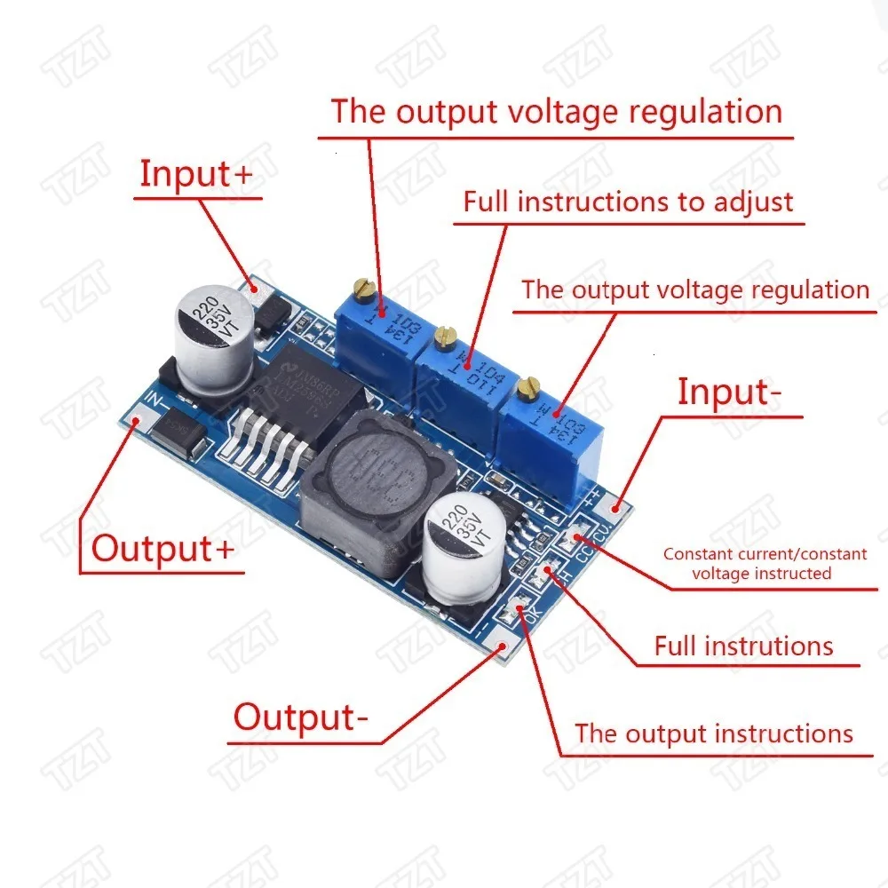 Высокое качество 3A Регулируемый DC-DC LM2596 LM2596S вход 4 V-35 V Выход 1,23 V-30 В постоянного тока dc понижающий Питание Регулятор модуль