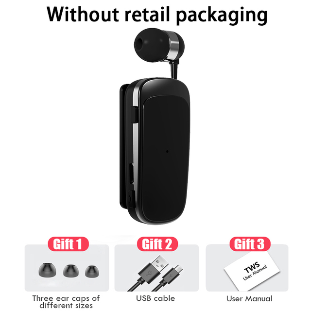 Earphone Bluetooth Handsfree Earbuds Headset Calls Remind Vibrator Wear Clip Driver for phone with Mic ears in lotus