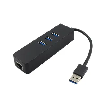 

USB 3.0 Hub Gigabit Ethernet Lan RJ45 Network Adapter Hub with 3-Ports USB to RJ45 External Network Cable Splitter for MacPC