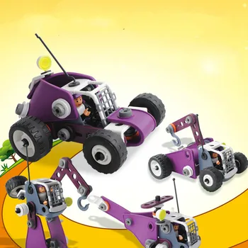 

Children educational Building Block car Hand eye coordination DIY Assemble Nut Engineering Vehicle Creative deformation Toy Gift