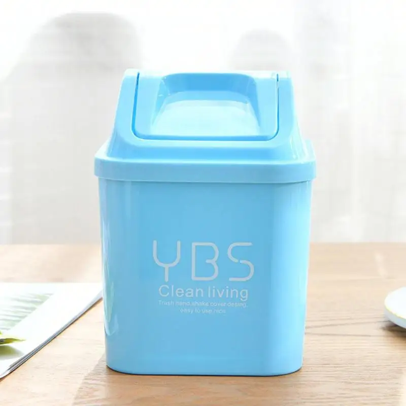 Creative Mini Small Waste Bin Desktop Garbage Basket Home Table Plastic Office Supplies Trash Can Dustbin Sundries Barrel Box