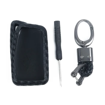 

Scratch resistant Key Case Keychain Protection Shell Housing Car Auto Carbon Fiber Style