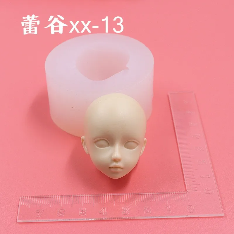 Proportional silicone face mold super light clay soft pottery fondant doll with ears baby face mold