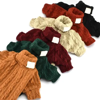 

Winter Warm Knitted Dog Clothes Pet Dog Cat Turtleneck Sweater For Small Dogs Chihuahua Clothing Puppy Coat Jacket Pets Products