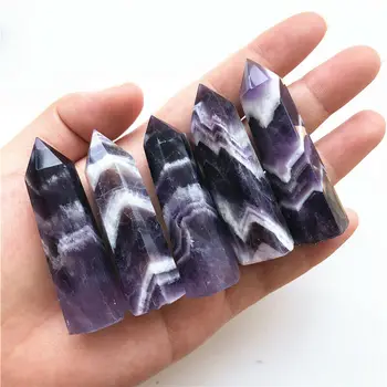 

1pc Natural Purple Dream Amethyst Quartz Crystal Stone Point Healing Hexagonal Wand Natural Quartz Crystals 50-70mm