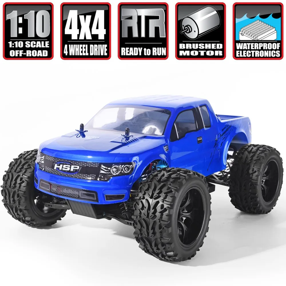 HSP RC автомобиль 1/10 масштаб 4wd внедорожник монстр грузовик 94111 электрическая мощность 4x4 автомобиль игрушки высокая скорость хобби Дистанционное управление автомобиль - Цвет: Синий