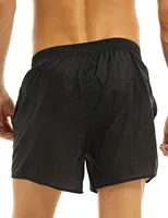 Transparent Swimwear Mens Swim Shorts Sexy Solid Drawstring Quick Dry Beach Shorts Man Swimming Trunks with Bulit-in Mesh Briefs 2