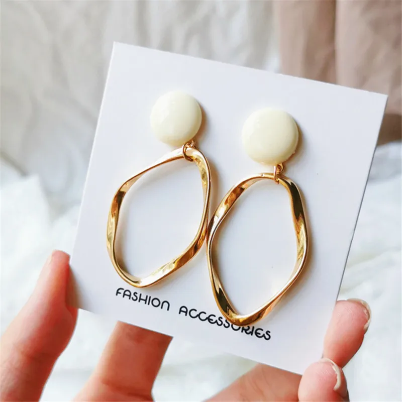 Висячие серьги для женщин модные металлические подвесные длинные нестандартные