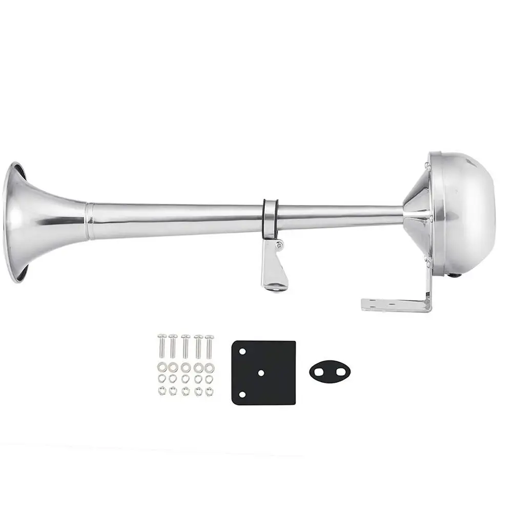 Clacson a lumaca, clacson per auto, 115 dB, autohorn 12 V, corna 12 V, tono singolo, clacson ad aria, impermeabile, per auto, moto, camion, barca (nero