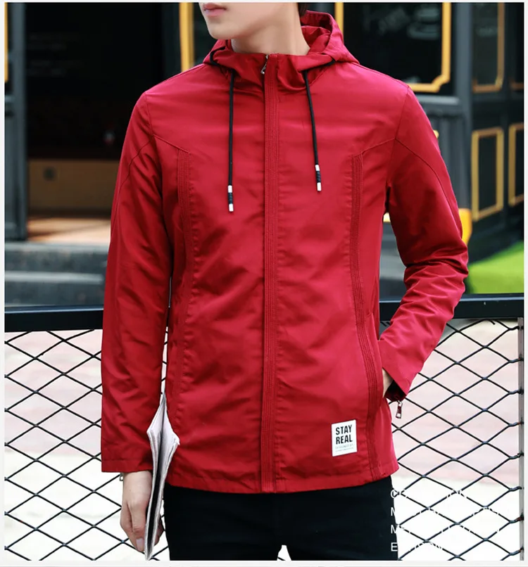 Стиль, осенняя и зимняя куртка для мужчин, корейский стиль, приталенное, молодежное, тонкое пальто с капюшоном, повседневная, большой размер, мужская Верхняя Мода