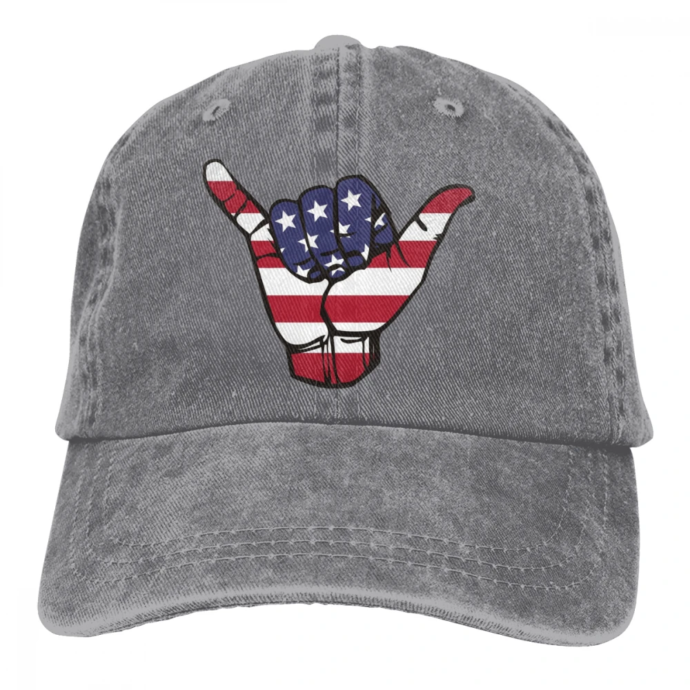 Американский флаг Shaka Casquette черный унисекс Мужские Женские джинсовые бейсболка с ремешком кепки Регулируемый Гольф папа шляпа