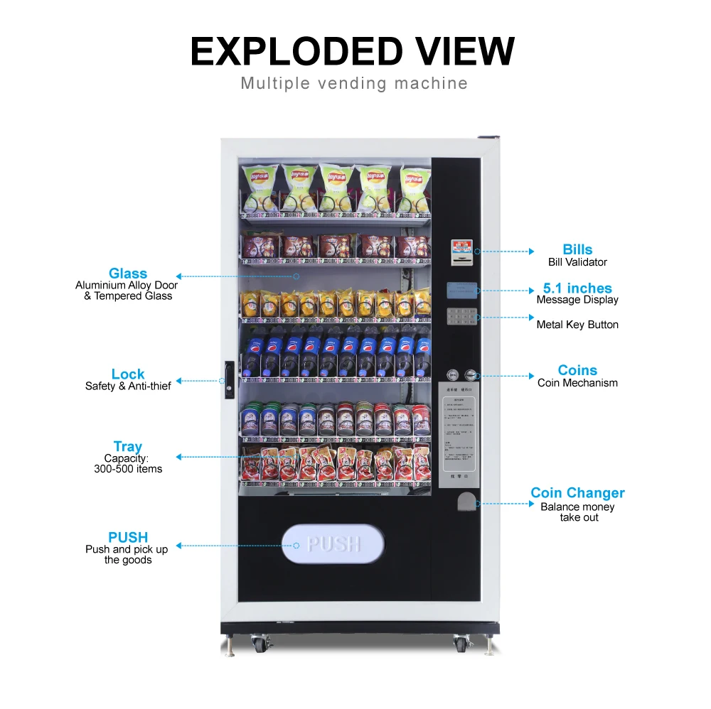 

5% discount multifunction vending machine snack/cold beverage vending machine drink vending machine