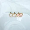 Korean Cute Enamel Flower Clip On Earrings Without Piercing Party No Hole Earcuffs For Women Small Floral Jewelry 3