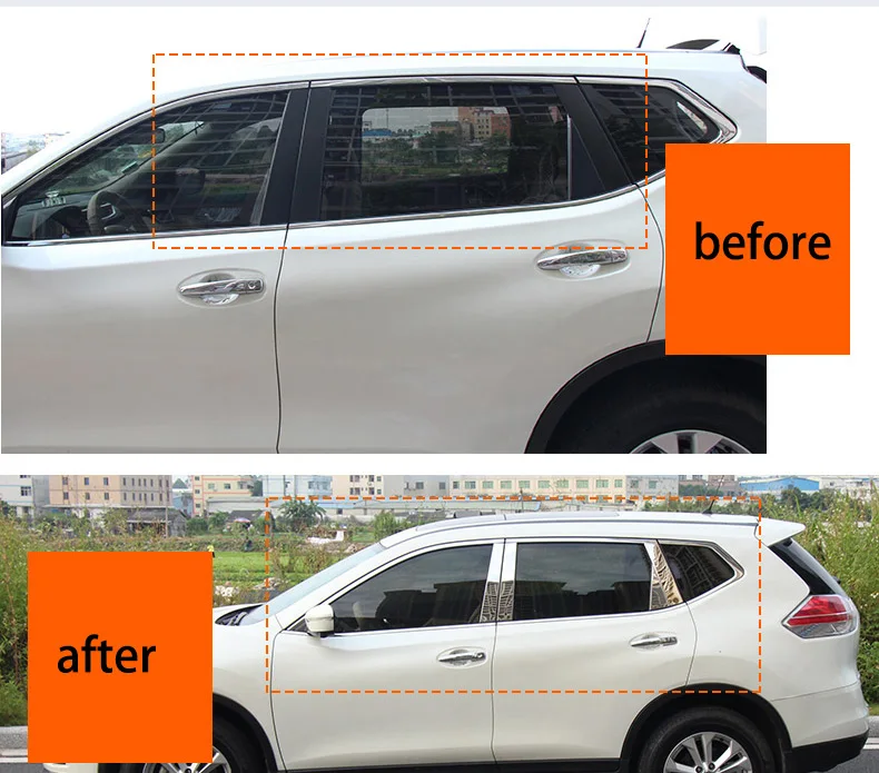 Нержавеющая сталь окна автомобиля планки для nissan x-trail 2008-2013 2010 2011 2012 nissan rogue