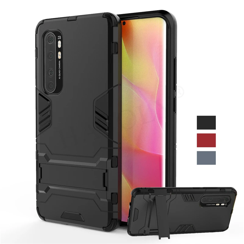 Per Xiaomi Mi Note 10 Lite Custodia Cover Mi 10 Lite Pro Robot Holder Stand Antiurto Paraurti Armatura Custodia Posteriore Per Telefono Mi Note 10 Ult