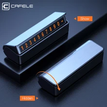 CAFELE Luminous Car Temporary Parking Card Hidden Switch Number Plate Stickers with 3M Sticker Automobile Interior Accessories