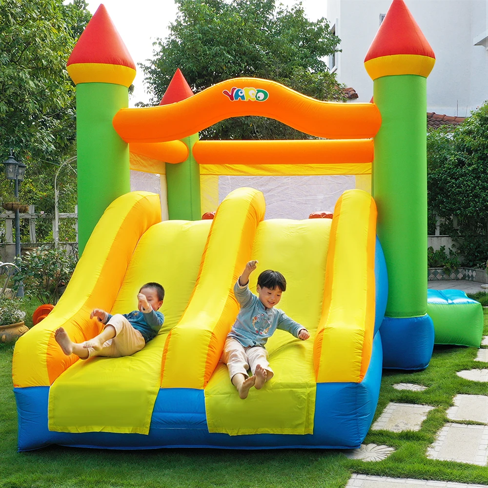 montaje Desgastado amistad Castillo hinchable con dos toboganes grandes, trampolín inflable con  carrera de obstáculos, juegos inflables de 6x3,8X3,2 M|Castillos inflables|  - AliExpress