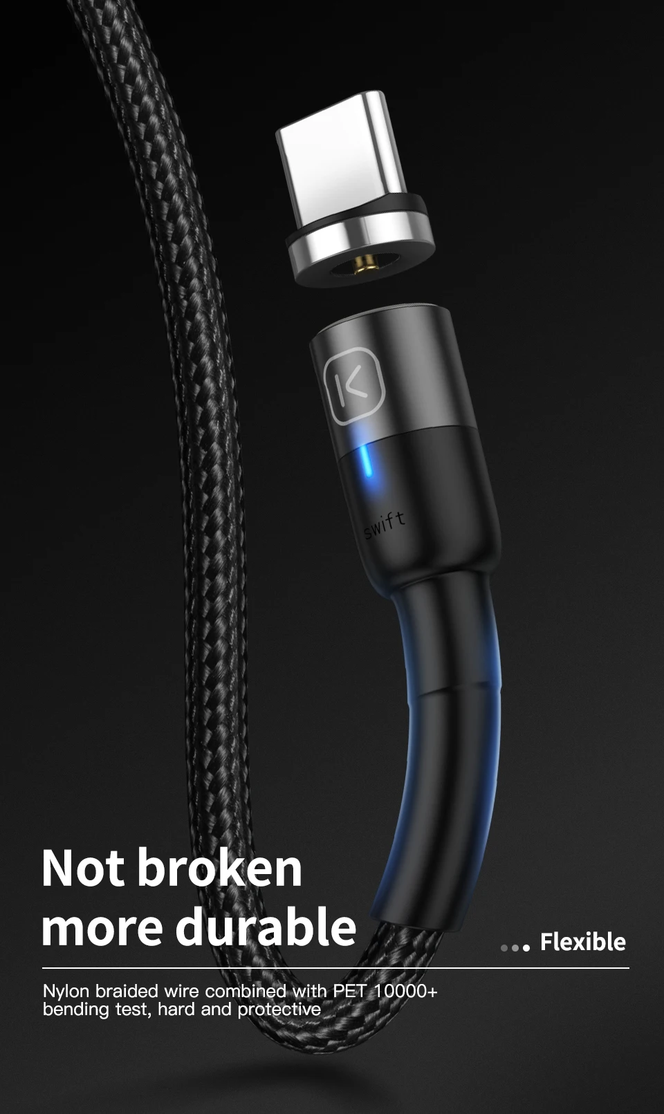 KUULAA Магнитный Micro usb type C кабель для iPhone Xiaomi Android мобильный телефон Быстрая зарядка USB кабель магнит зарядное устройство провод шнур