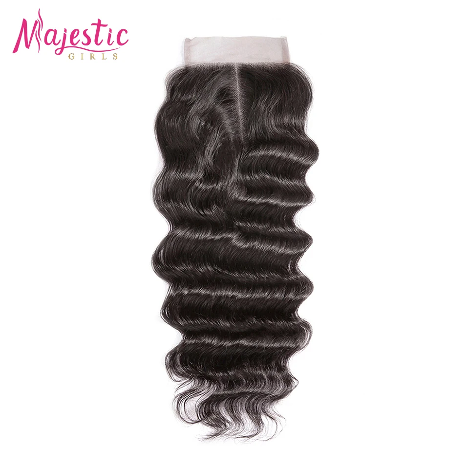 Majestic Girls OneCut волосы с естественной волной 4x4 P бразильские Remy натуральный цвет 4 x4