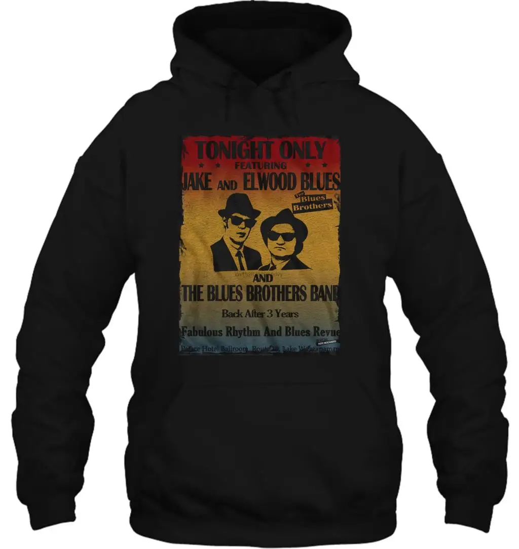 Мужская толстовка с капюшоном The Blues Brothers Jake and Elwood Blues черного цвета Размеры SM 5XL Женская уличная одежда