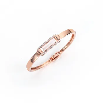 

Titanium Steel Plated Real Gold Bracelet Rose Gold Opening Bracelet Simple And Stylish To Send Girlfriend Birthday Gift