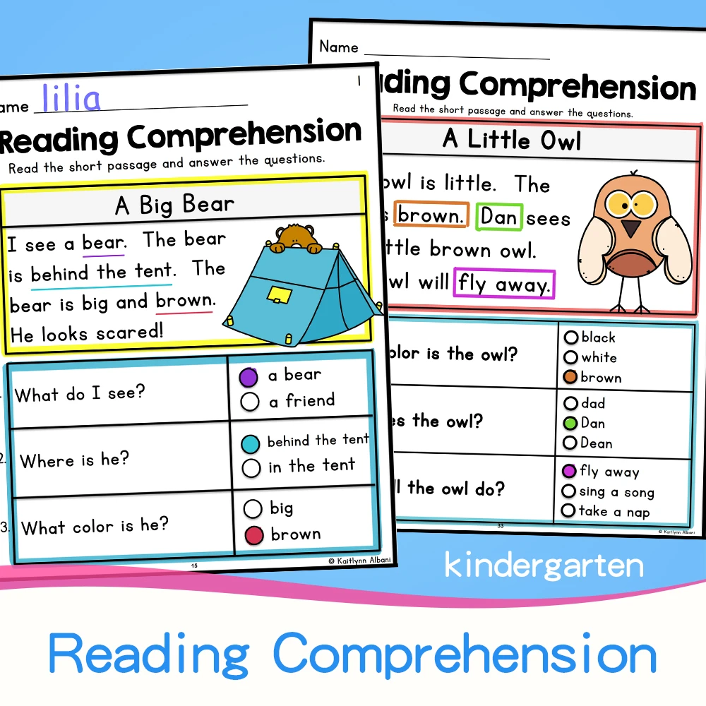 kindergarten reading comprehension skills grade k 1st daily reading activities workbook for classroom sight word practice aliexpress