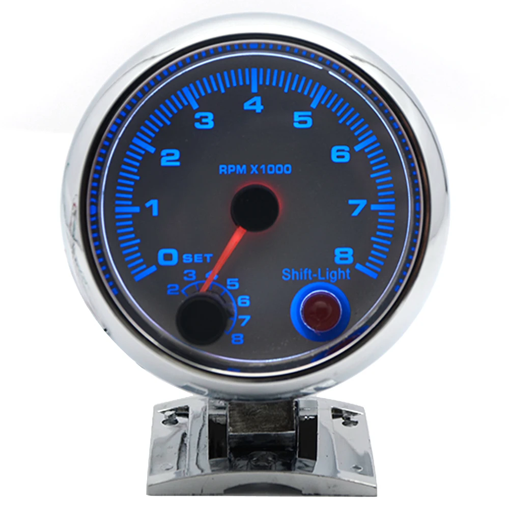 3.75" 95mm White Electrical Tachometer Rpm Gauge With Internal Shift