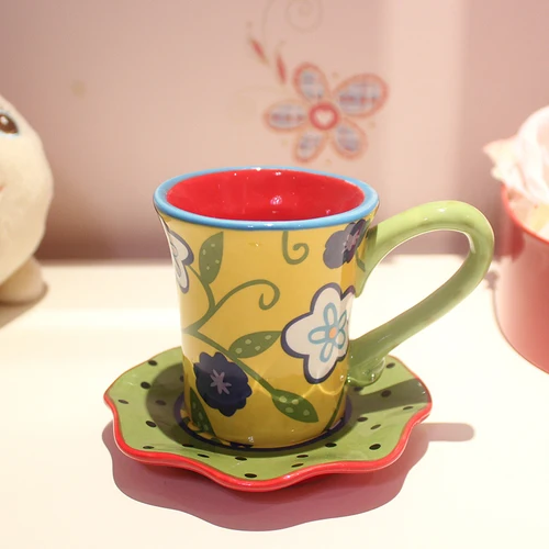 3D мультфильм кофейные кружки креативный Кот чашка керамика чашки и блюдца цветной рисунок или узор стекло личность подарок на день рождения - Цвет: I-  100ml