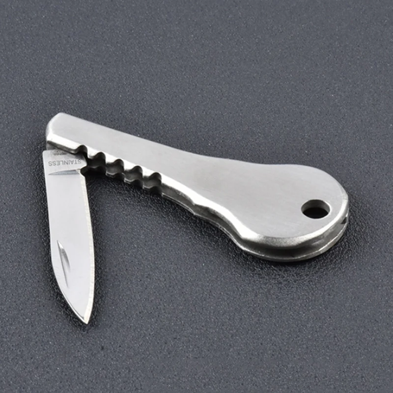 

High Quality Outdoor EDC Mini Folding Knife Key Pocket Knife Key Chain Peeler Portable Camping Key Ring Tool