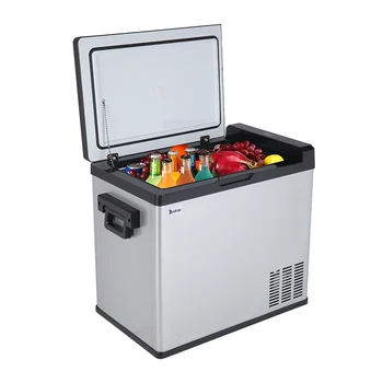 

US Standard JK-B-50D DC12V / 24V AC100V-240V 50L / 54Quart / 1.7CU.FT Compressor Touch Screen Car Refrigerator Stainless Steel B