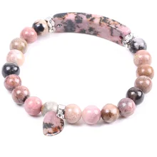 Ювелирные изделия натуральный браслет из Красного камня любовь кулон женские ювелирные изделия эластичные бусины 8 мм браслет