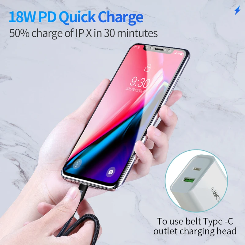 WK 18 Вт PD кабель USB C для Lightning Кабель для iPhone 11 Pro 6 7 8 X зарядный кабель type C кабель для передачи данных для Macbook USB C шнур