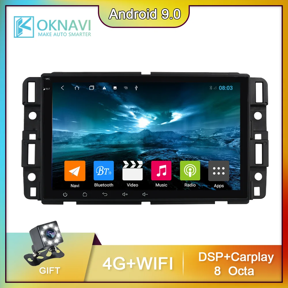 

GPS 8'' Android 9.0 Car Multimedia Player For GMC Sierra Yukon Denali Acadia Savana Chevrolet Express Traverse WIFI 4G SWC Radio