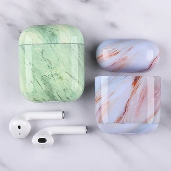 

Casptm Marble Pattern Earphone Case For Airpods 1 2 TPU Wireless Bluetooth Headphone Case For AirPods 1 2 Charging Box Cover