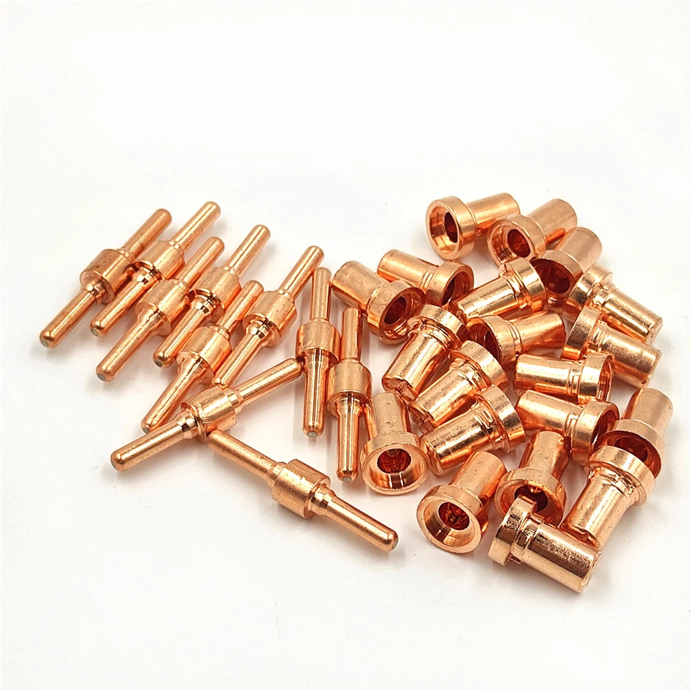 Consumables Red copper extended long tip electrodes and Long nozzles For PT31 LG40 40A Air plasma cutter 20/40/60pcs plasma cutter electrodes nozzles
