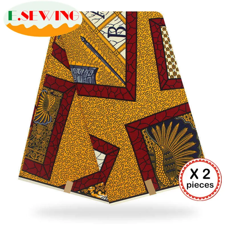 Африканская восковая ткань с принтом Анкара для шитья Анкара африканская ткань 12 ярдов нигерийская хлопковая ткань Гана для платья 81001