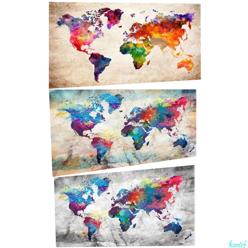 

Diamond Painting 5D Full Square/Round Map of World Painting Color Picture Daimond Embroidery Cross Stitch Crystal Mosaic RS2030