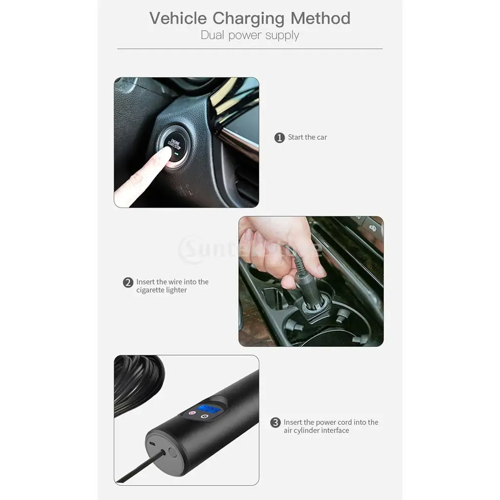 12V 150PSI Car Wireless Inflatable Pump Air Compressor Electric Air Pump USB LCD Display Portable Tire Inflator For Car Bicycle