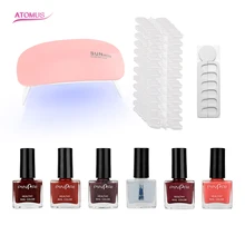 Светодиодная лампа для сушки ногтей Гель-лак УФ-набор маникюрных инструментов DIY 6 цветов наборы для ногтей полуперманентный впитывающий