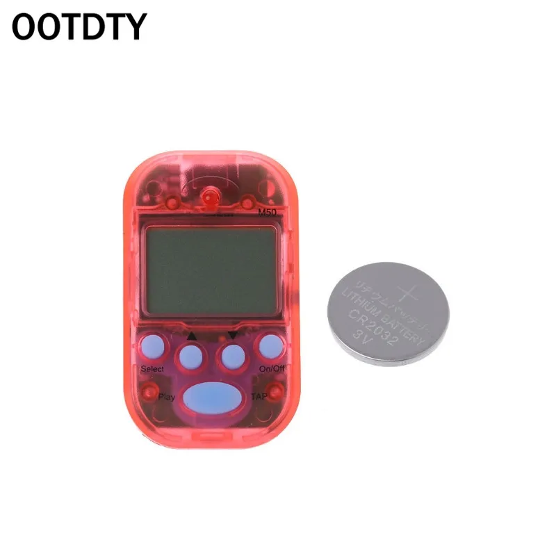 Красный OOTDTY M50 клип на легкий портативный ЖК цифровой ритм темп мини-метроном - Цвет: Красный