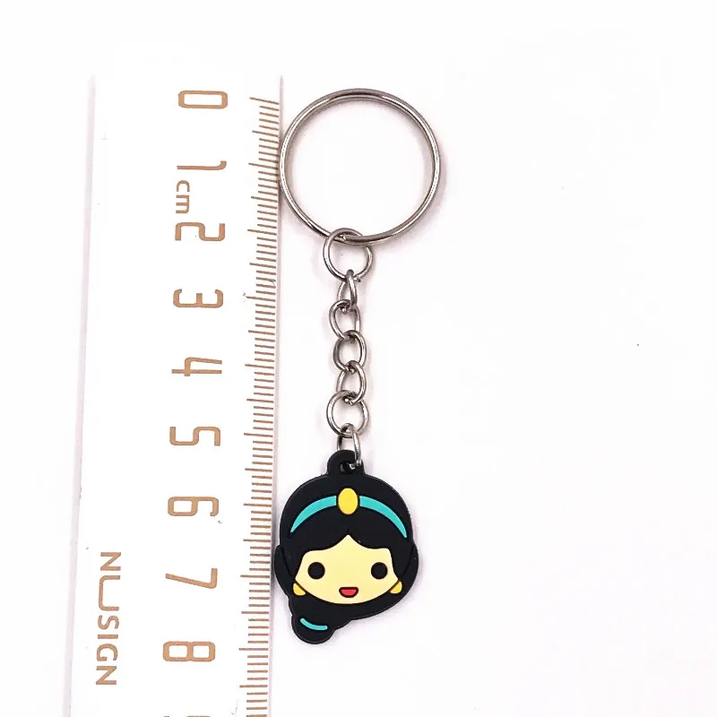 

1PCS Fashion Key Chain Jasmine Princess Icon Ornaments Cartoon PVC Pendant Keychain Accessories On Backpack Key Ring