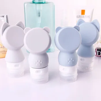 

Portable Silicone Refillable Bottles Mini Travel Cat Ear Bottle Press Bottle for Lotion Shampoo Bath