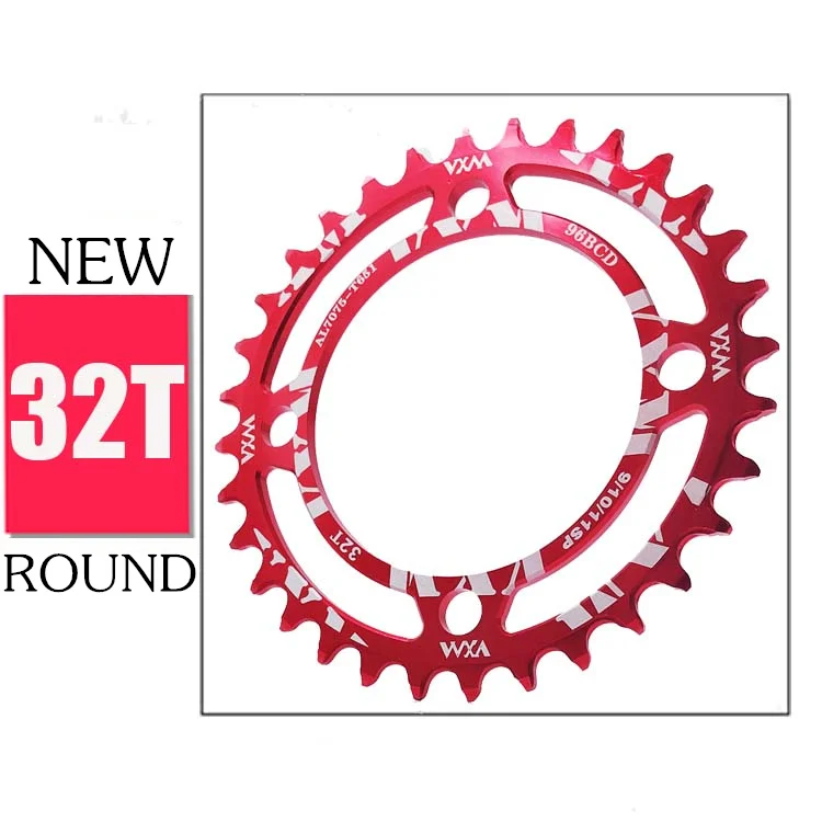 VXM профиль зубцов цепное колесо 96BCD 32 T/34 T/36 T/38 T круглая узкая широкая цепь MTB велосипедная система Запчасти для велосипедов - Цвет: 32T Red