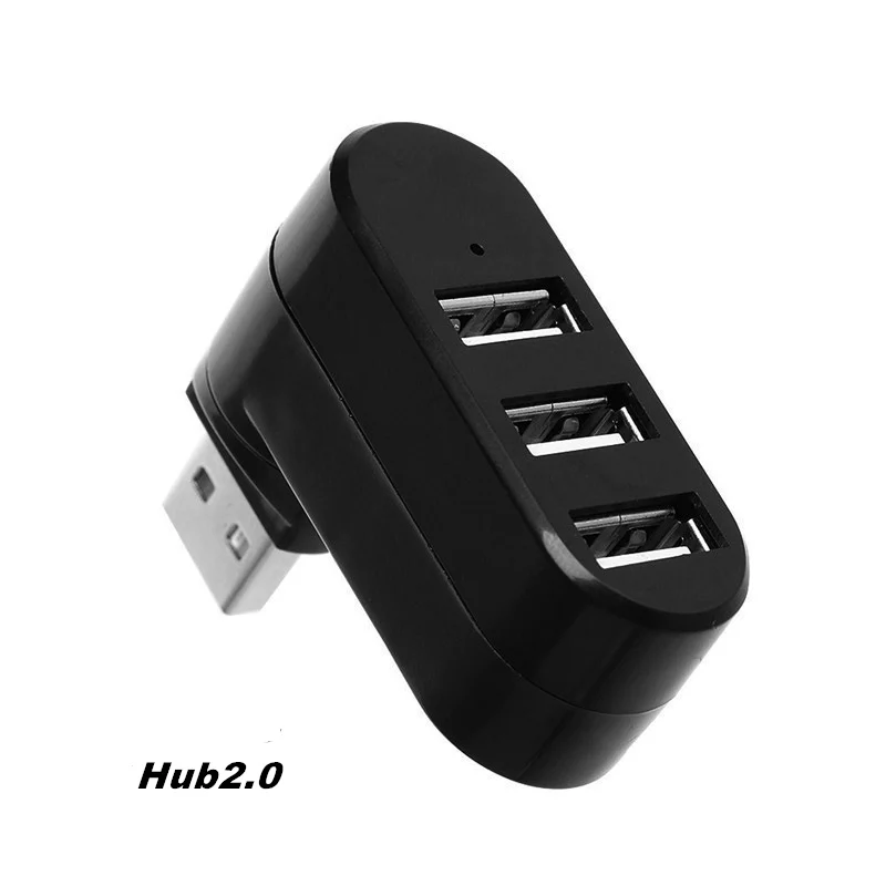 Данных лягушка Мини 3 порта USB 2,0/3,0 концентратор Вращающийся адаптер для ноутбука ПК ноутбук поворачивается на 270 градусов сильная совместимость концентратор - Цвет: HUB 2.0 BLACK