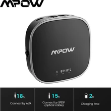 Mpow беспроводной адаптер Bluetooth 5,0 передатчик приемник с APTX/APTX-HD/APTX-LL RCA цифровой оптический Toslink для ТВ/дома/автомобиля