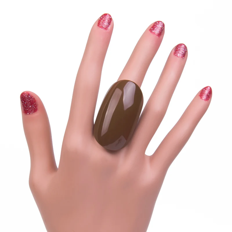 Новое поступление модные большой пластиковый кольца для женщин дизайн большое красочное акриловое кольцо уникальные вечерние ювелирные изделия в стиле панк - Цвет основного камня: size-9
